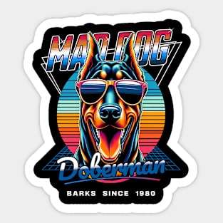 Mad Dog Doberman Dog Sticker